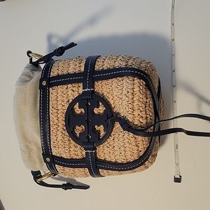 Tory Burch Miller Mini Straw Bucket Bag